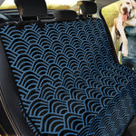 Blue And Black Japanese Pattern Print Pet Car Back Seat Cover