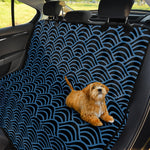 Blue And Black Japanese Pattern Print Pet Car Back Seat Cover