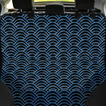 Blue And Black Japanese Pattern Print Pet Car Back Seat Cover