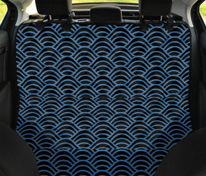 Blue And Black Japanese Pattern Print Pet Car Back Seat Cover