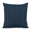 Blue And Black Japanese Pattern Print Pillow Cover