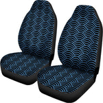 Blue And Black Japanese Pattern Print Universal Fit Car Seat Covers