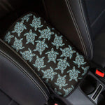 Blue And Black Sea Turtle Pattern Print Car Center Console Cover