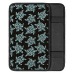 Blue And Black Sea Turtle Pattern Print Car Center Console Cover