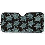 Blue And Black Sea Turtle Pattern Print Car Sun Shade