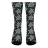 Blue And Black Sea Turtle Pattern Print Crew Socks