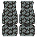 Blue And Black Sea Turtle Pattern Print Front and Back Car Floor Mats