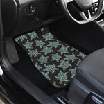 Blue And Black Sea Turtle Pattern Print Front and Back Car Floor Mats