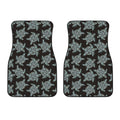 Blue And Black Sea Turtle Pattern Print Front Car Floor Mats