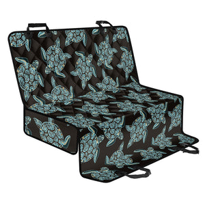 Blue And Black Sea Turtle Pattern Print Pet Car Back Seat Cover