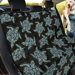 Blue And Black Sea Turtle Pattern Print Pet Car Back Seat Cover