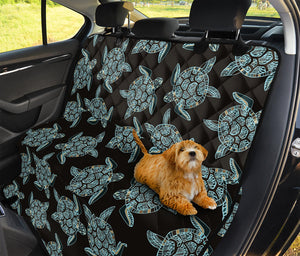 Blue And Black Sea Turtle Pattern Print Pet Car Back Seat Cover