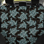 Blue And Black Sea Turtle Pattern Print Pet Car Back Seat Cover