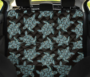 Blue And Black Sea Turtle Pattern Print Pet Car Back Seat Cover