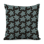 Blue And Black Sea Turtle Pattern Print Pillow Cover