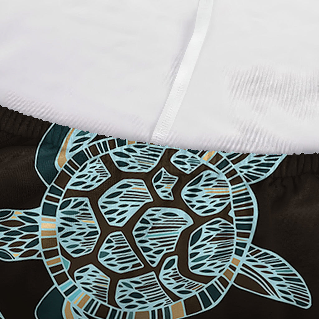 Blue And Black Sea Turtle Pattern Print Sofa Cover
