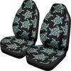 Blue And Black Sea Turtle Pattern Print Universal Fit Car Seat Covers