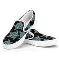 Blue And Black Sea Turtle Pattern Print White Slip On Sneakers