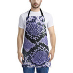 Blue And Black Snakeskin Print Apron