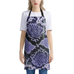 Blue And Black Snakeskin Print Apron