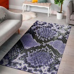 Blue And Black Snakeskin Print Area Rug