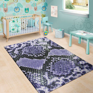 Blue And Black Snakeskin Print Area Rug