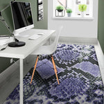 Blue And Black Snakeskin Print Area Rug