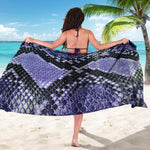 Blue And Black Snakeskin Print Beach Sarong Wrap