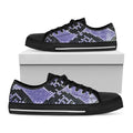 Blue And Black Snakeskin Print Black Low Top Sneakers