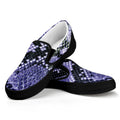 Blue And Black Snakeskin Print Black Slip On Sneakers