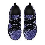 Blue And Black Snakeskin Print Black Sneakers