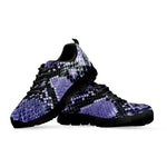 Blue And Black Snakeskin Print Black Sneakers