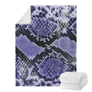 Blue And Black Snakeskin Print Blanket