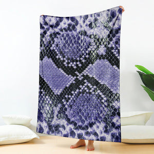 Blue And Black Snakeskin Print Blanket