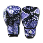 Blue And Black Snakeskin Print Boxing Gloves