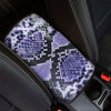 Blue And Black Snakeskin Print Car Center Console Cover