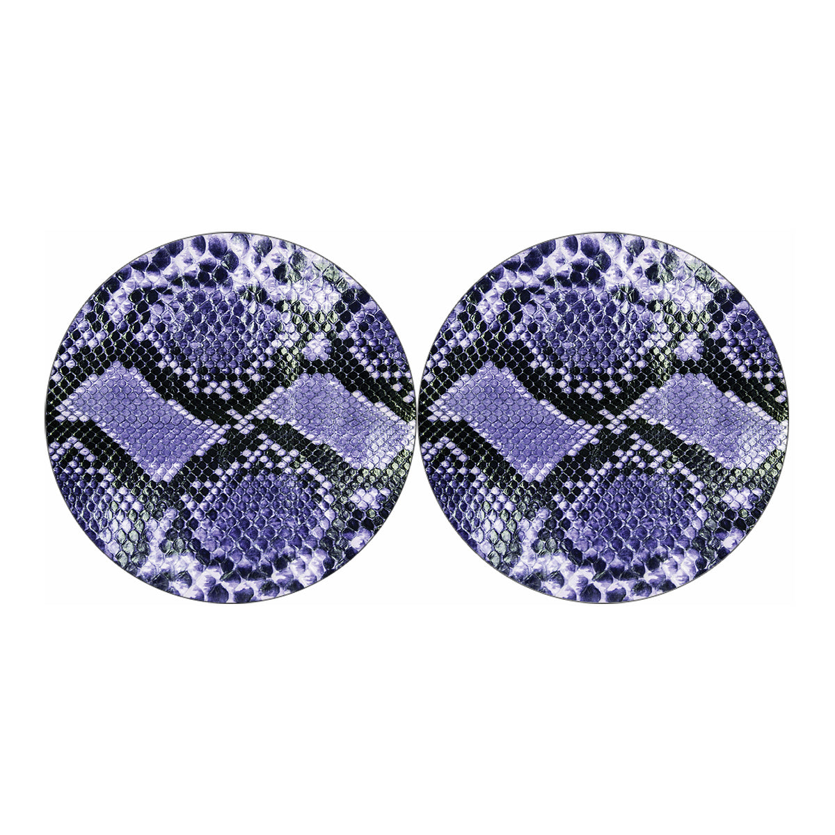 Blue And Black Snakeskin Print Car Coasters
