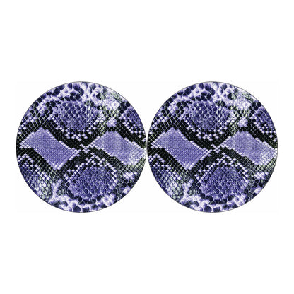 Blue And Black Snakeskin Print Car Coasters