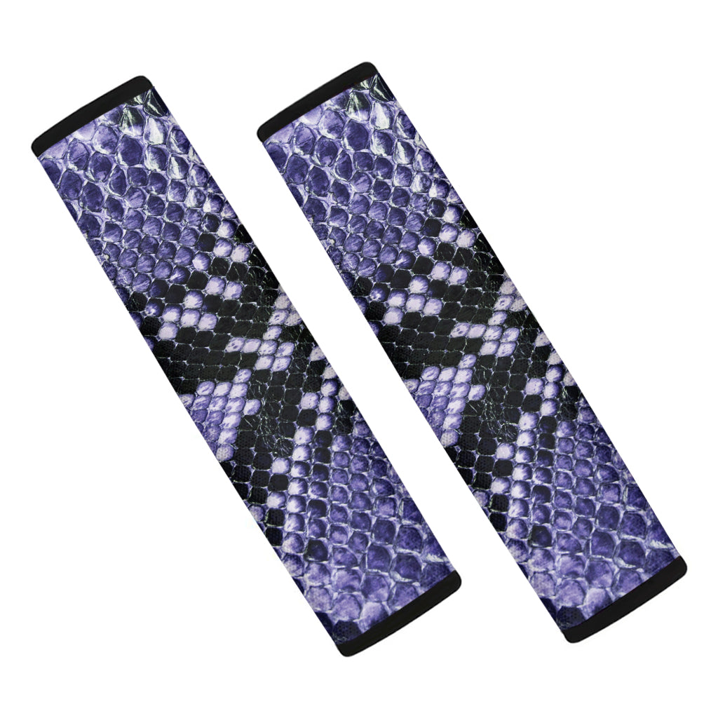 Blue And Black Snakeskin Print Car Seat Belt Covers