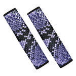 Blue And Black Snakeskin Print Car Seat Belt Covers