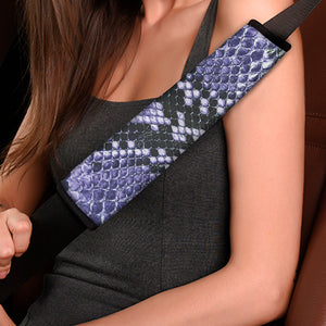 Blue And Black Snakeskin Print Car Seat Belt Covers