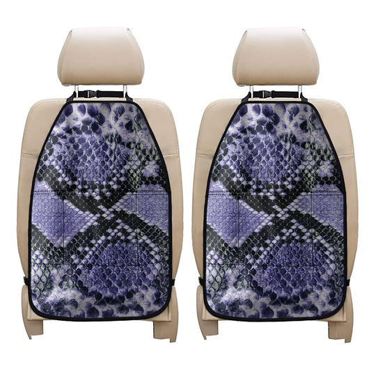 Blue And Black Snakeskin Print Car Seat Organizers