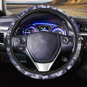 Blue And Black Snakeskin Print Car Steering Wheel Cover