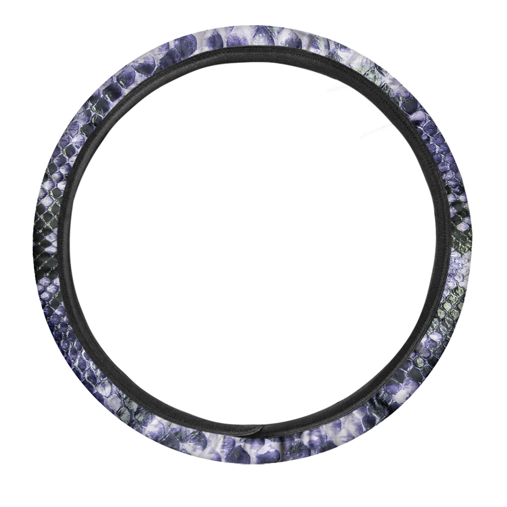 Blue And Black Snakeskin Print Car Steering Wheel Cover