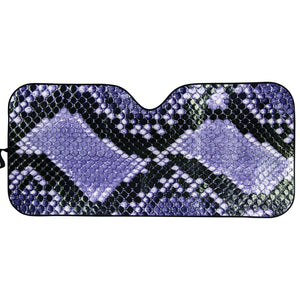 Blue And Black Snakeskin Print Car Sun Shade