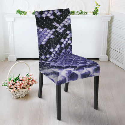 Blue And Black Snakeskin Print Dining Chair Slipcover