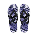 Blue And Black Snakeskin Print Flip Flops