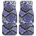 Blue And Black Snakeskin Print Front and Back Car Floor Mats