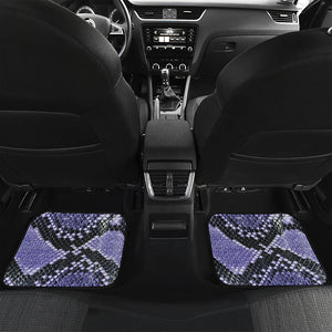 Blue And Black Snakeskin Print Front and Back Car Floor Mats