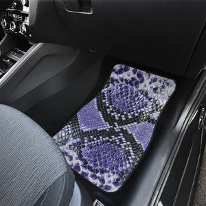 Blue And Black Snakeskin Print Front and Back Car Floor Mats